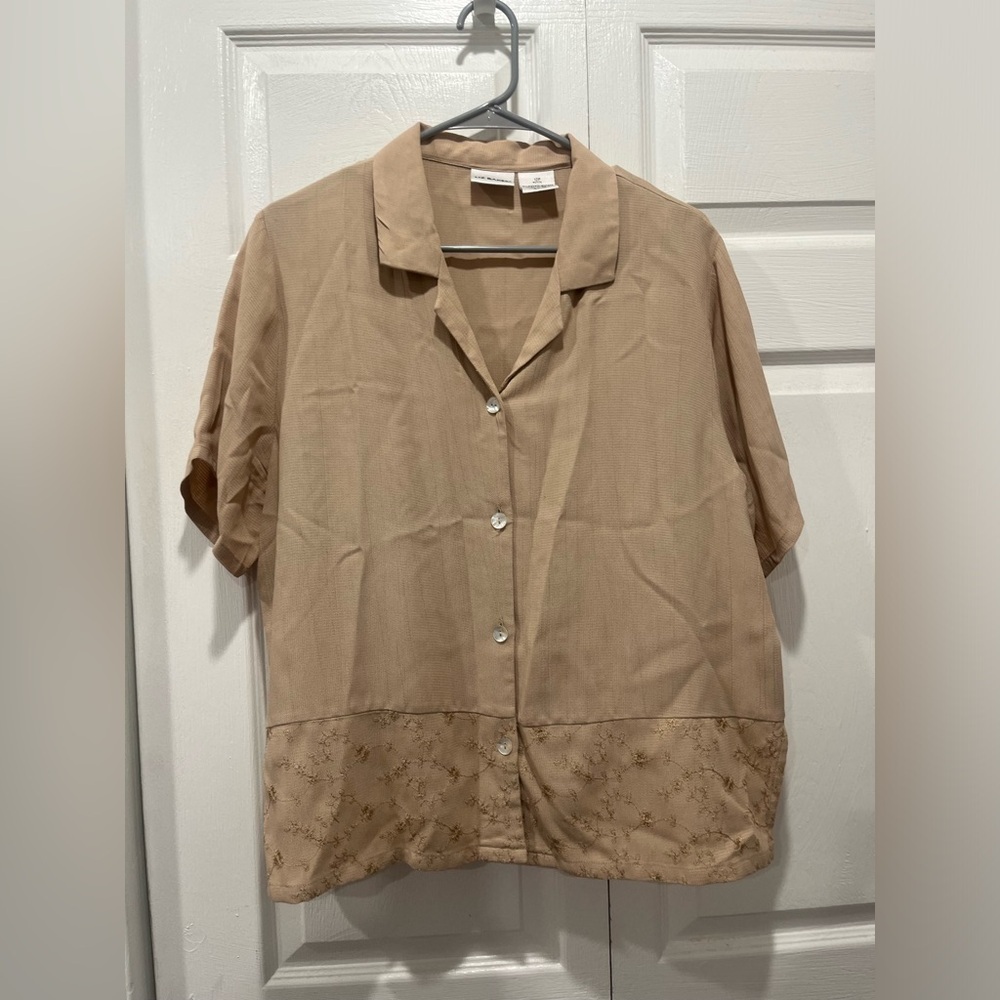 Tan Liz Baker button up blouse